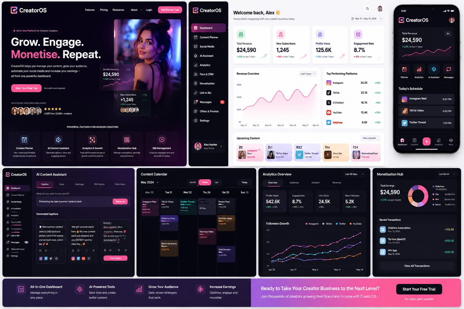 CreatorOS post creation and scheduling interface